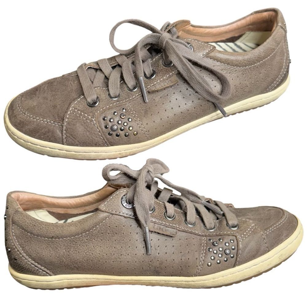 Taos Feedom Shoes Sneakers Womens 7.5 Brown‎ Studded Leather Walking Fre-12810